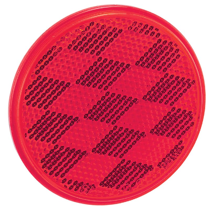Stick-On Round Reflector - Red