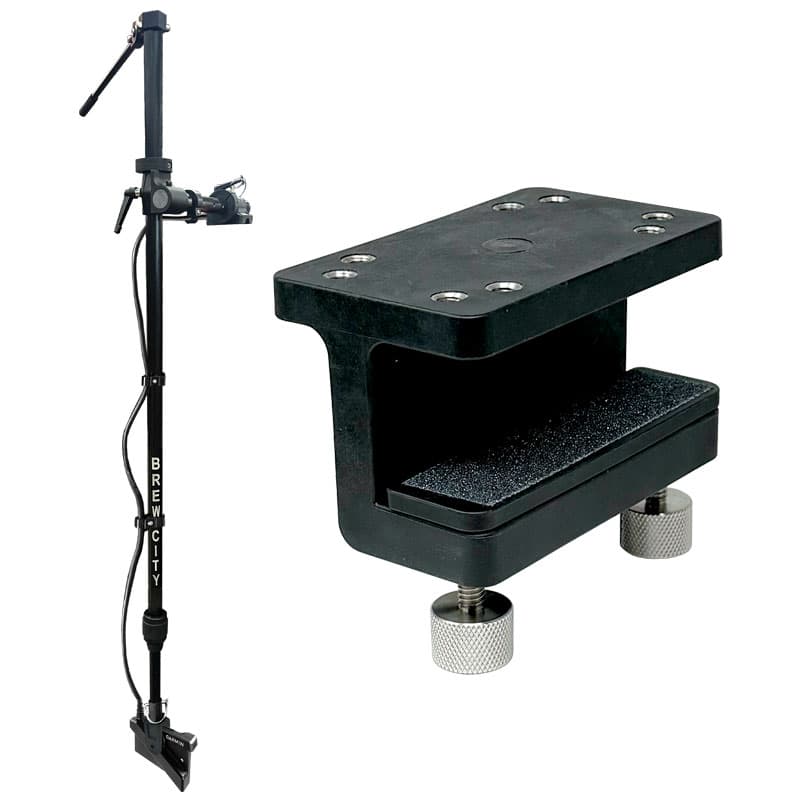 CT-360 Pole (48” - 72” L) with Tilt Handle, Base, and Pontoon Square Rail Mount