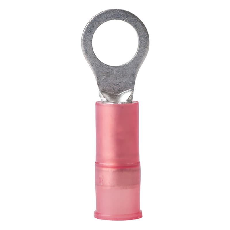 Nylon Insulated Ring Terminal (22-18 AWG, Stud Size #8, Red)