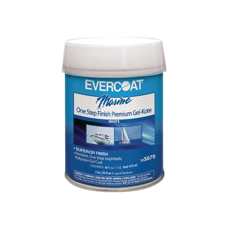 One Step Finish Premium Gelcoat (White, Pint)