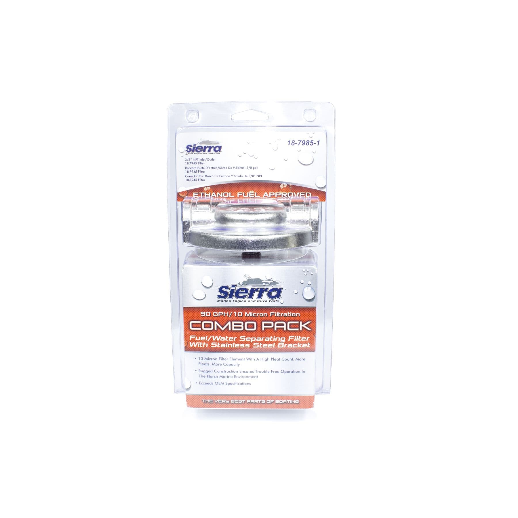 Fuel/Water Separator Kit - 10 Micron (3/8” Stainless Steel, Tall Filter)