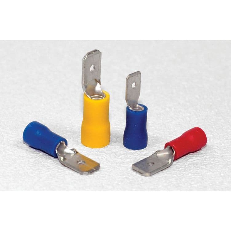 Vinyl Insulated Quick Slides (16-14 AWG - .187, Blue, Male)