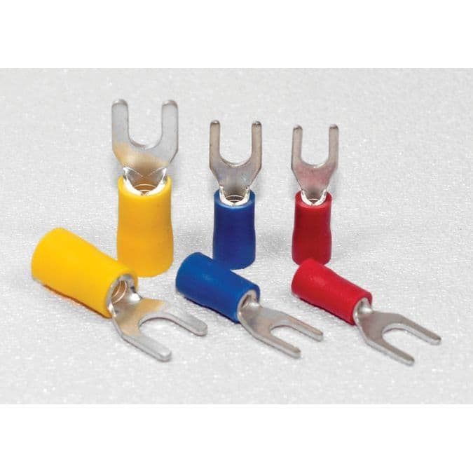 Vinyl Insulated Non-Flanged Block Spades (16-14 AWG - #8, Blue)