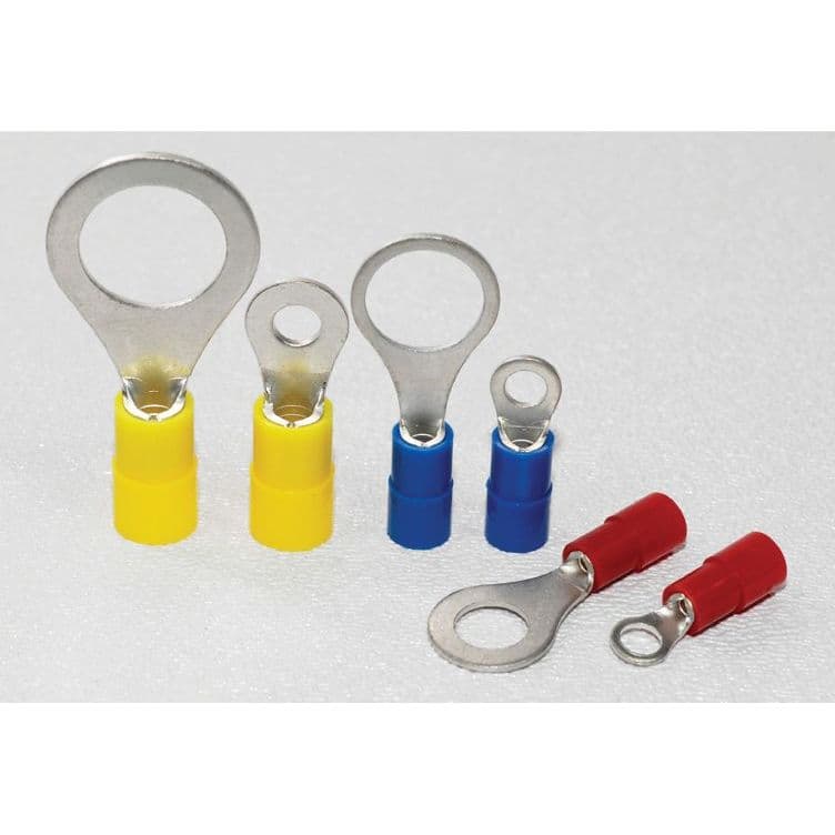 Nylon Insulation Ring Terminals (16-14 AWG - #8, Blue)