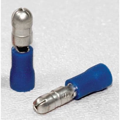 Heat Shrink Insulated Bullet-End Male Connectors (16-14 AWG, Blue)