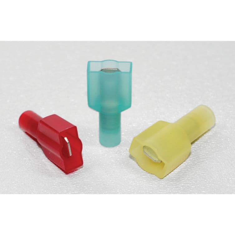 Heat Shrink Insulated Male Quick-Slides (12-10 AWG, Yellow)