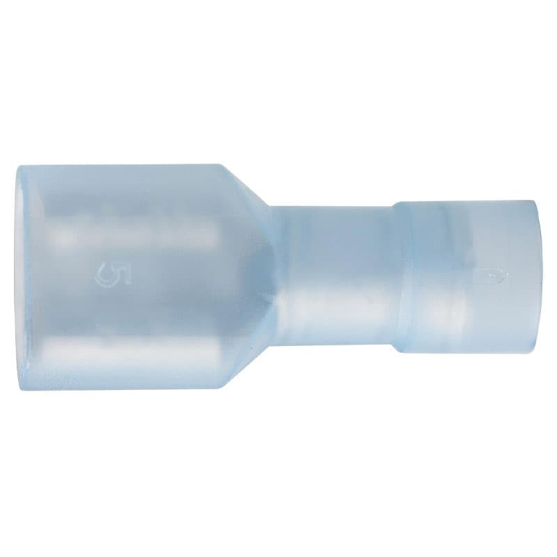 Nylon Fully Insulated Female Disconnect - AWG 16-14, Tab Size .250, Color Blue