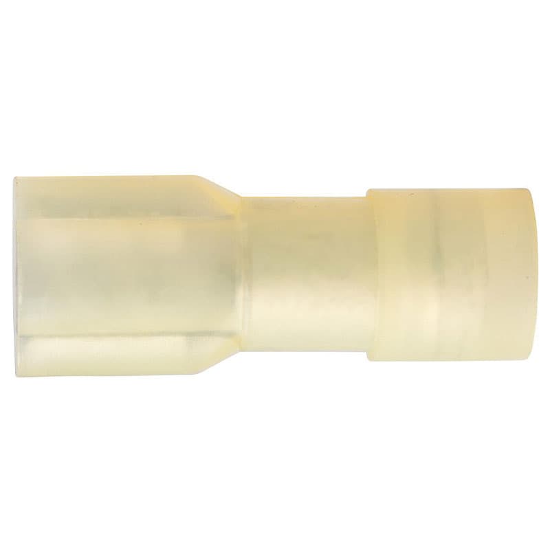 Nylon Fully Insulated Female Disconnect - AWG 12-10, Tab Size .250, Color Yellow