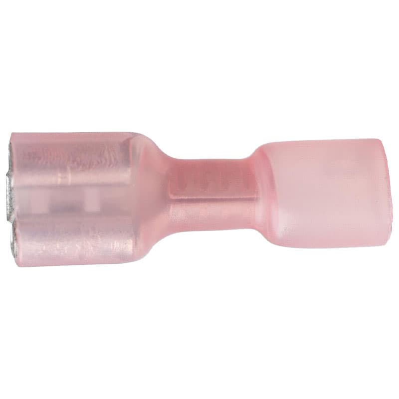 Heat Shrink Female Disconnect - AWG 22-18, Tab Size .250, Color Red