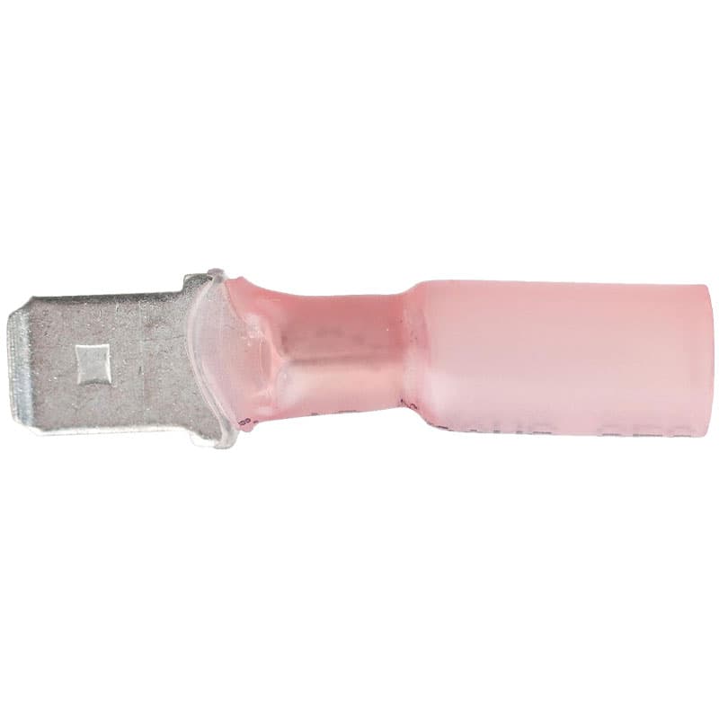 Heat Shrink Male Disconnect - AWG 22-18, Tab Size .250, Color Red