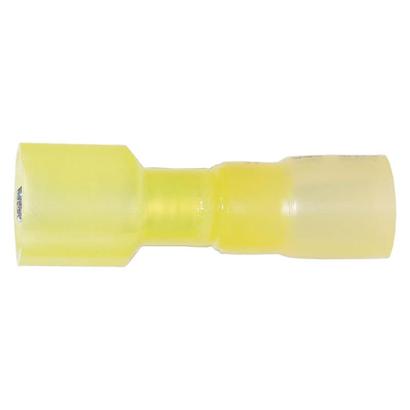 Heat Shrink Male Disconnect - AWG 12-10, Tab Size .250, Color Yellow