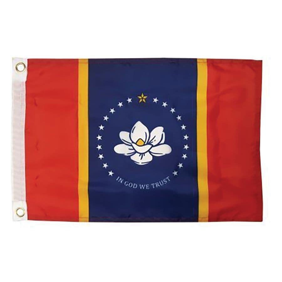 Nylon Mississippi State Flag (12” x 18”)
