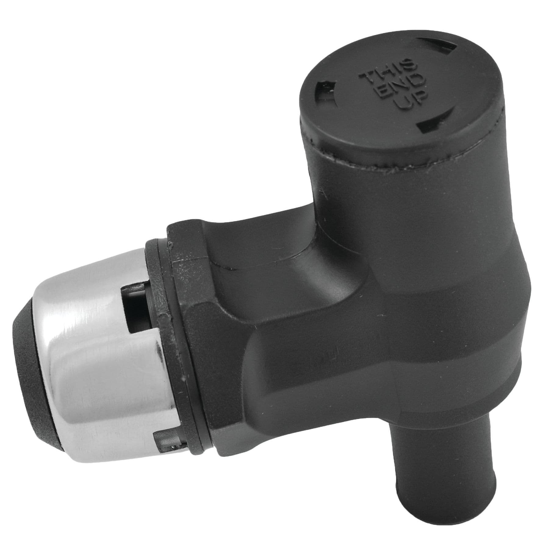 90° P-Trap Fuel Tank Vent (Black Vent Head with S.S. Trim Cover)