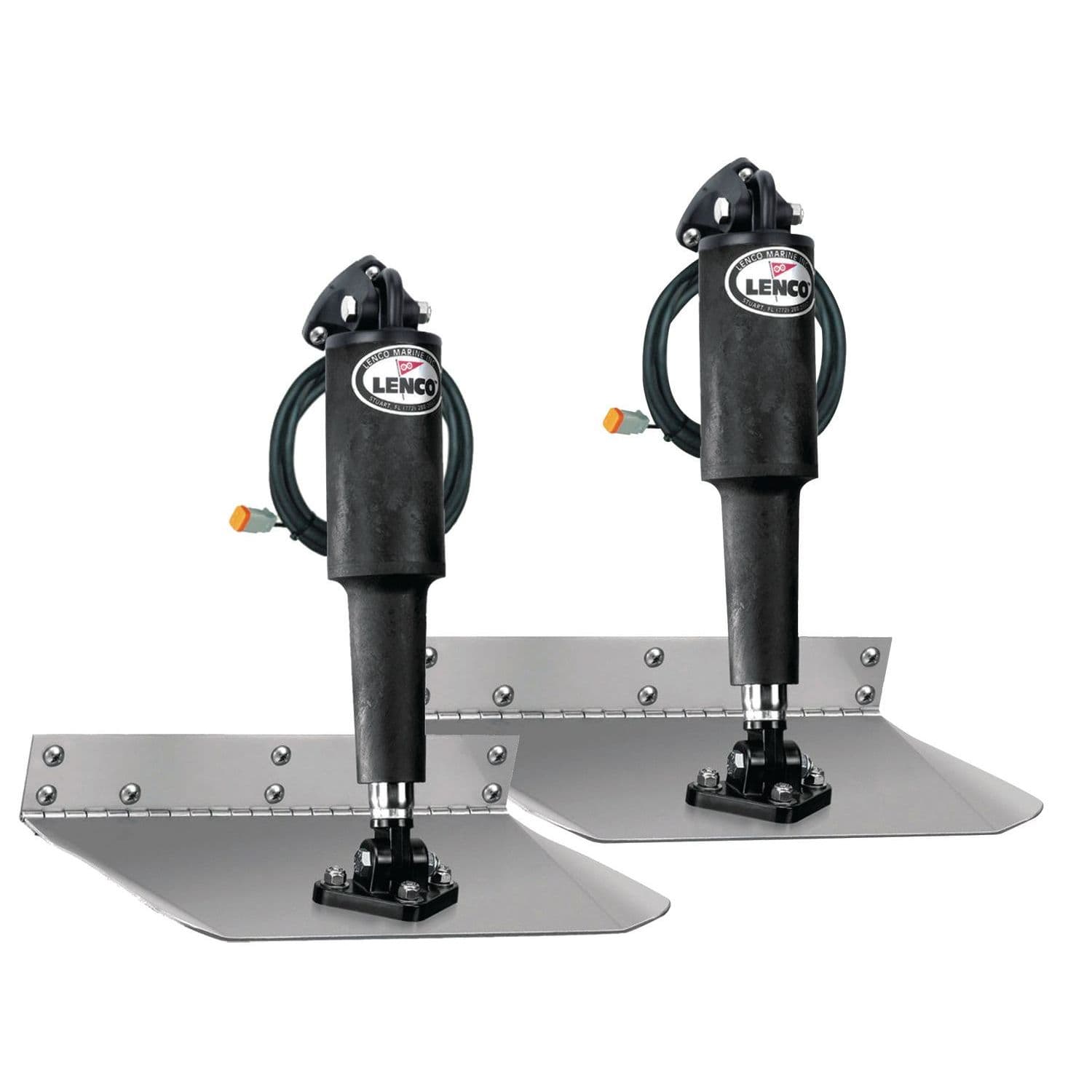 Complete/Standard Mount Trim Tab Kit - 12-volt - Standard Finish with Double Rocker Switch Kit (12" x 12")