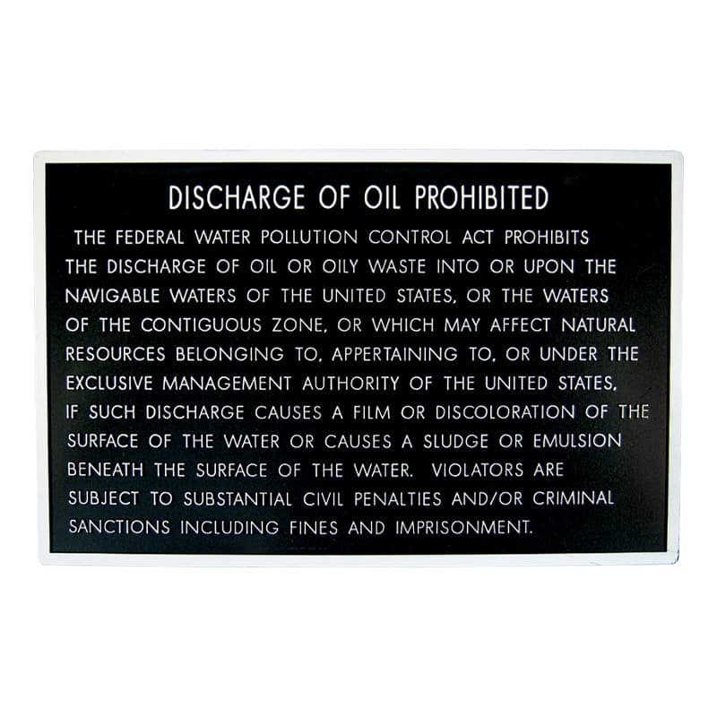 Oil Discharge Plaque
