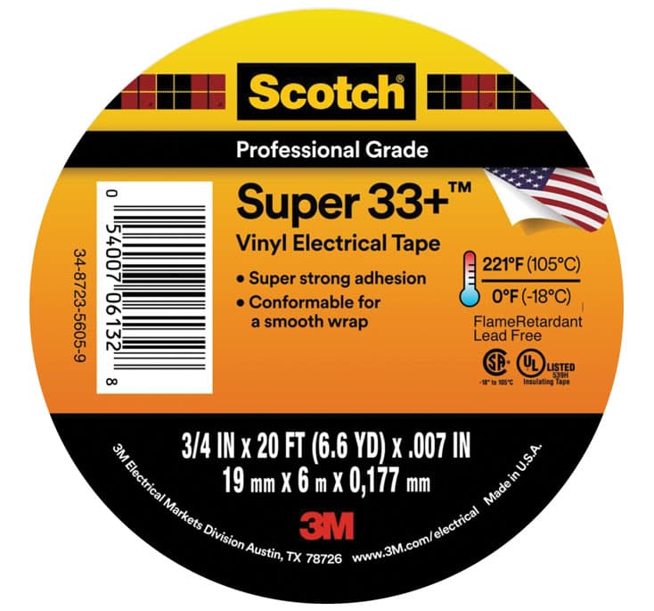Scotch Super 33+ Vinyl Electrical Tape (3/4" x 20')