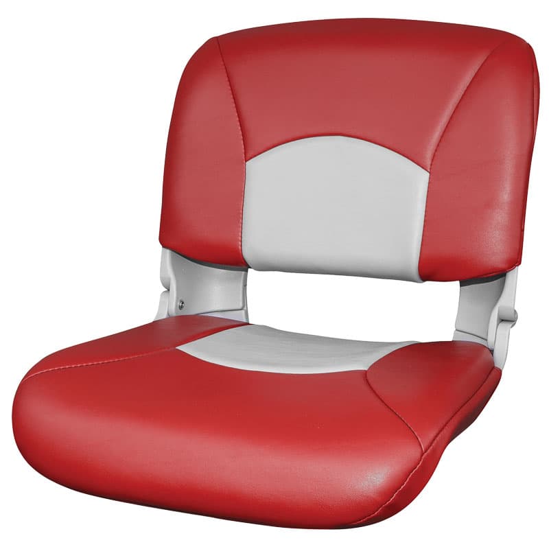 All-Weather High-Back Folding Seats - Red/Gray
