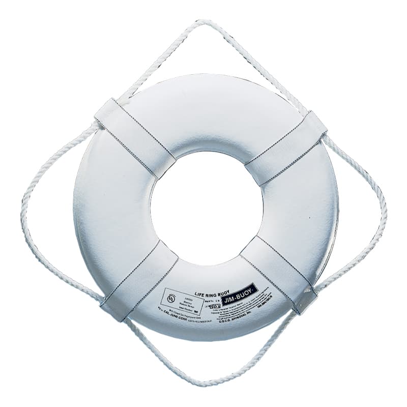 Jim-Buoy Life Ring Buoy - JB Series with Beckets (White, 30”)