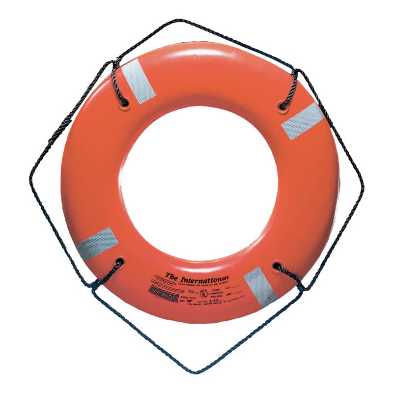 Jim-Buoy Life Ring Buoy - JB Series with SOLAS Approved Retro-Reflective Tape (Orange, 30”)