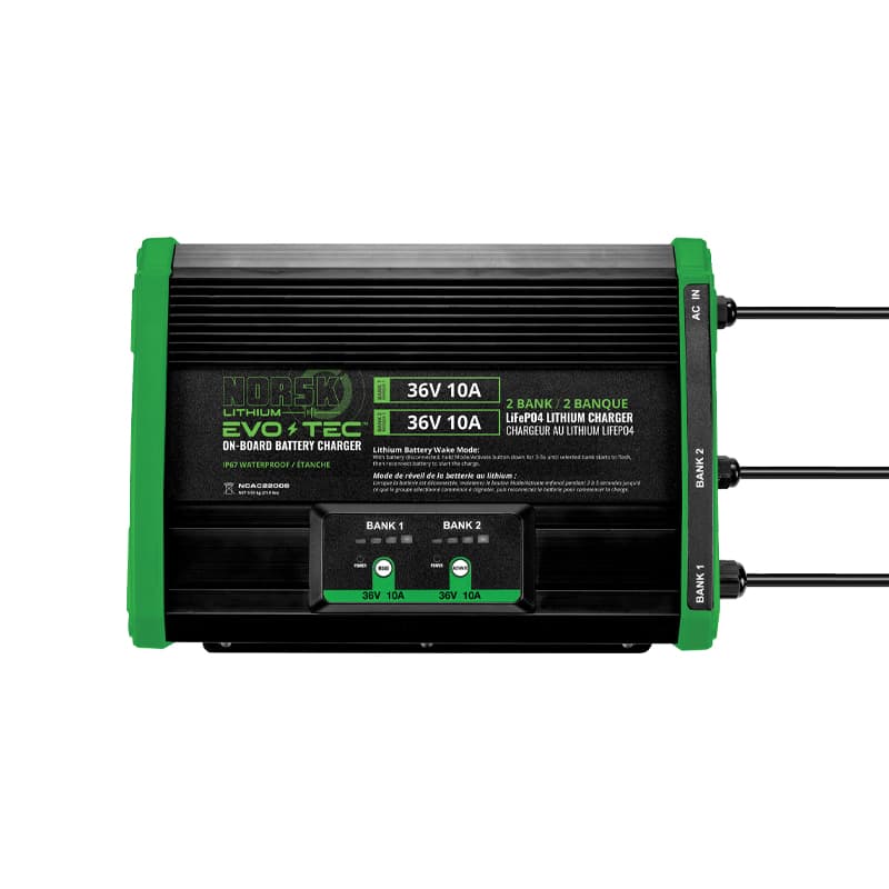 Evo-Tec™ On-Board Battery Charger - 2 Banks (36V @ 10A)