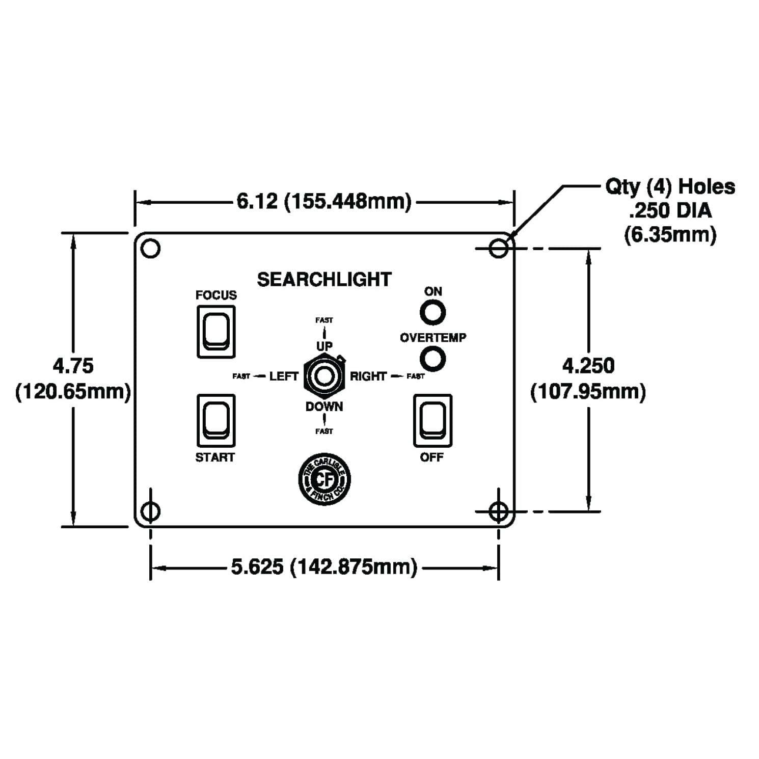 500 Watt Xenon Arc SearchLight Control Station - Distant Electric Control