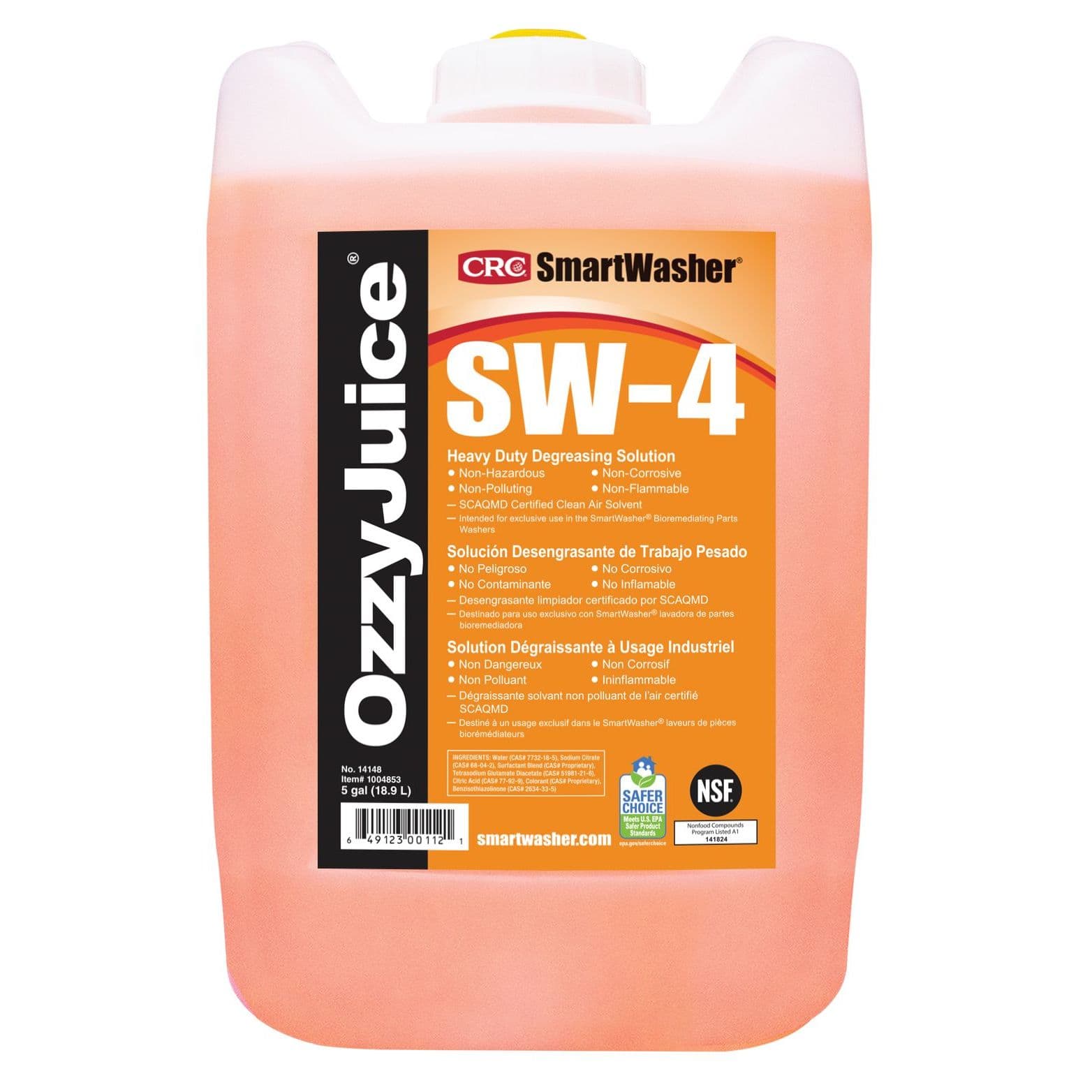 Smartwasher® OzzyJuice® SW-4 Degreasing Solution (5 Gallon)