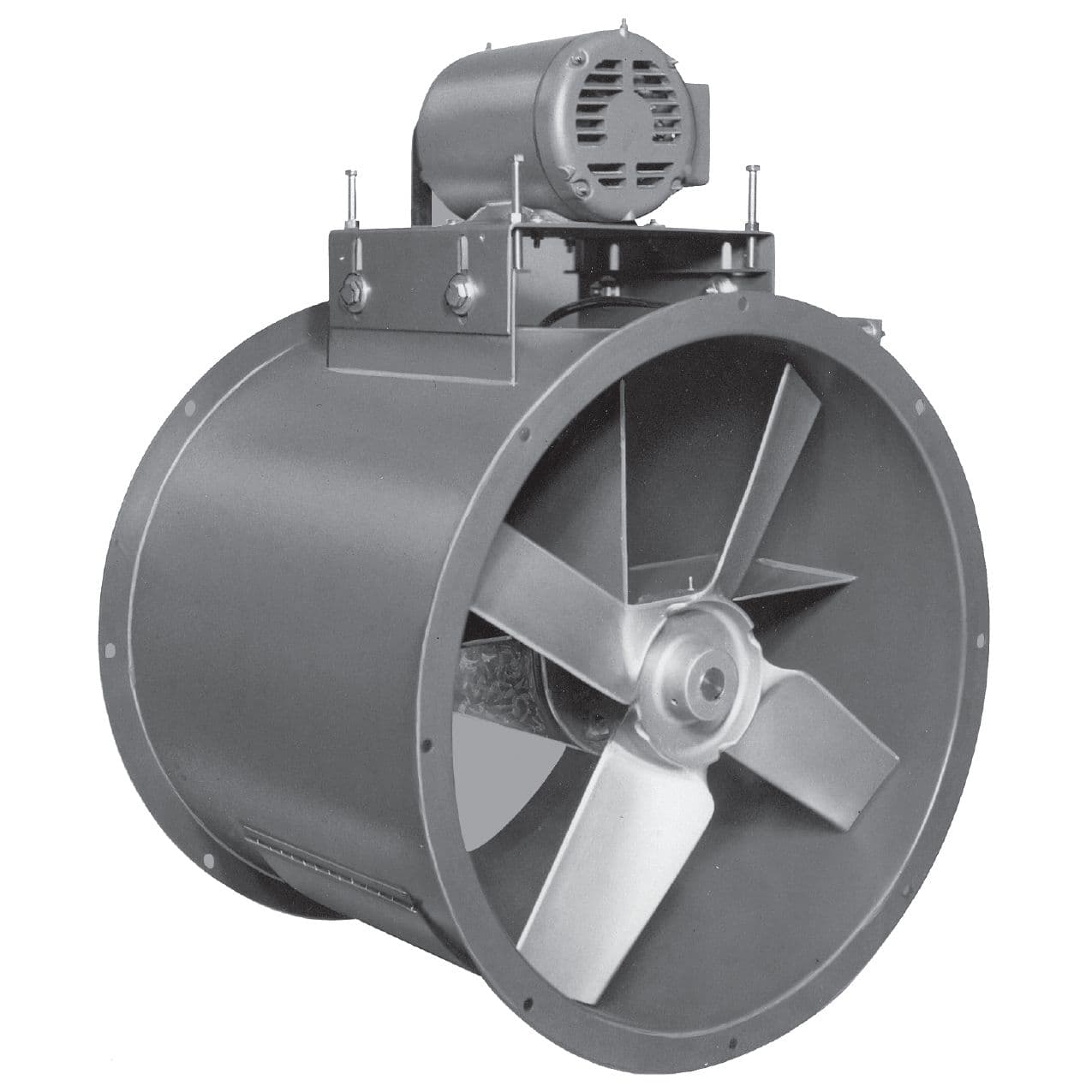 12” to 48” Direct Drive Tube Axial Duct Fans - 1750 RPM (3/4 HP Frame/Prop)