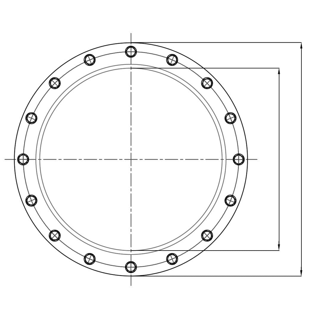 18” Raised Multi-Bolt Manhole with Bolts - 82 lbs. (Painted Steel)
