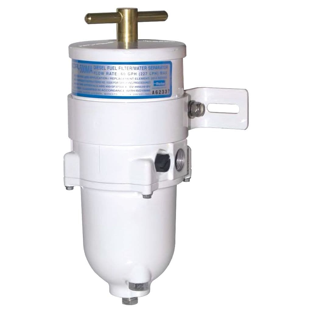 Marine Turbine Series Fuel Filter/Water Separator (60 GPH, Metal Bowl)