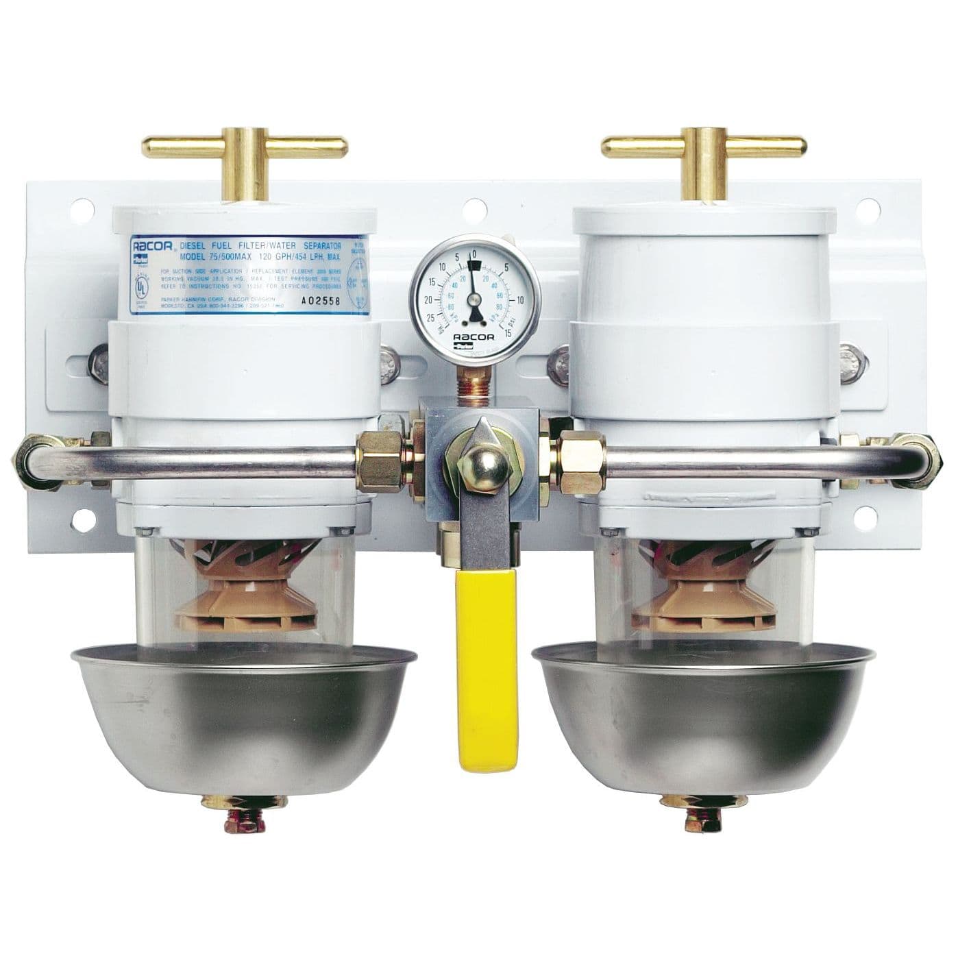 Marine Turbine Series Fuel Filter/Water Separator (120 GPH, Clear Plastic Bowl)