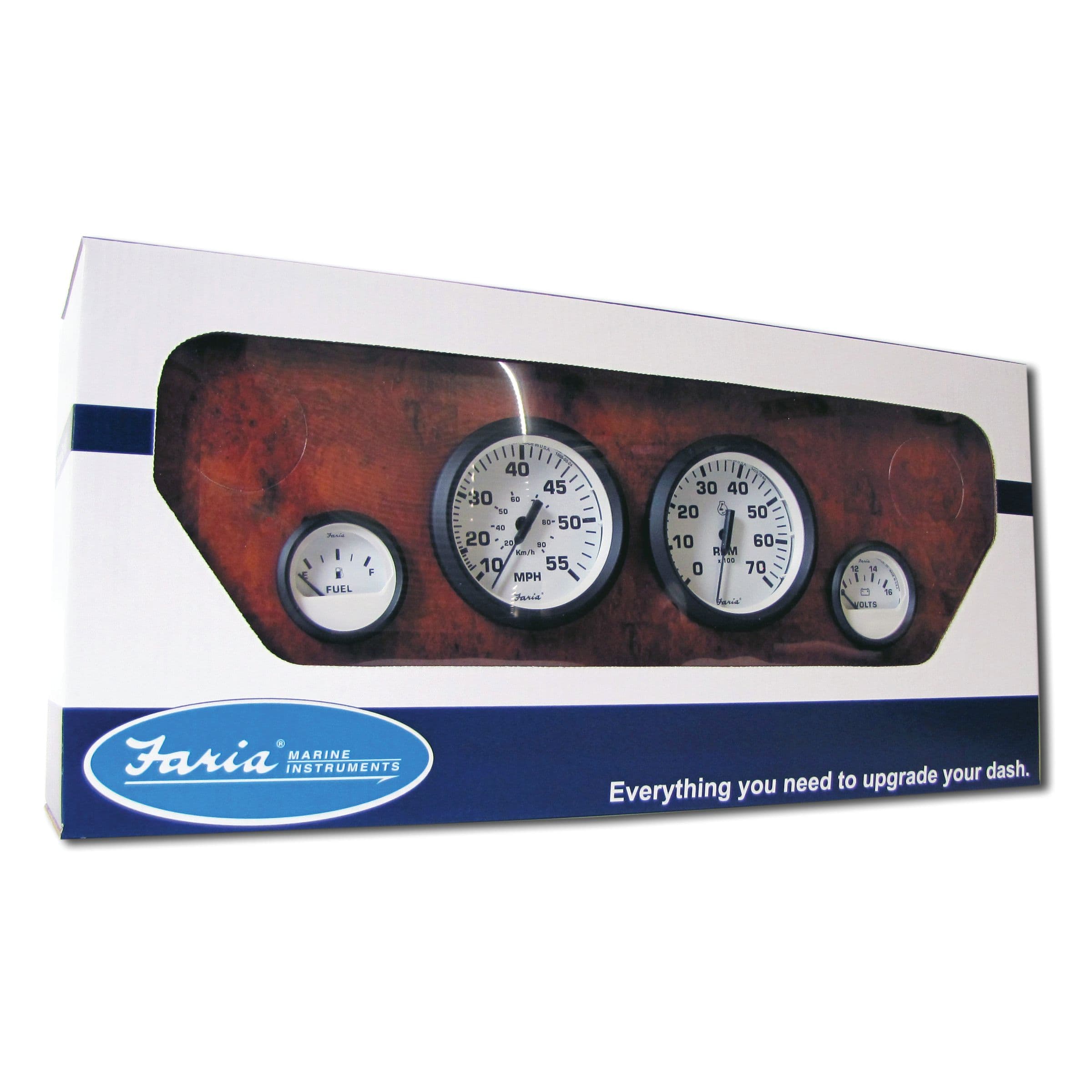 Euro White Gauges - Outboard Boxed Set