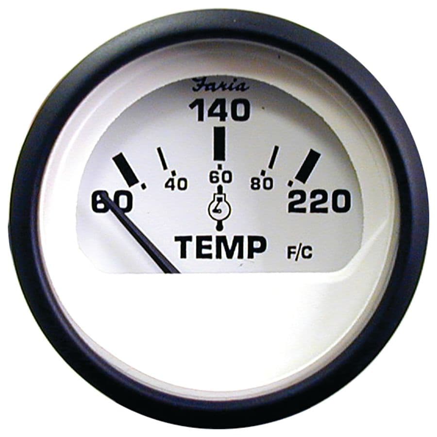 Euro White Gauges - Cylinder Head Temperature with Sender (60°-220° F)