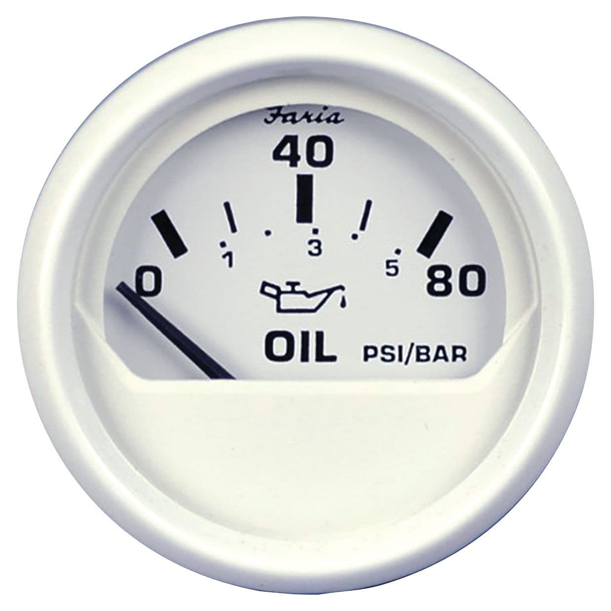 Dress White Gauges - Oil Pressure Gauge (80 PSI)