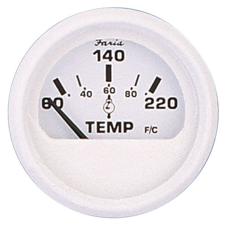 Dress White Gauges - Cylinder Head Temperature with Sender (60°-220° F)