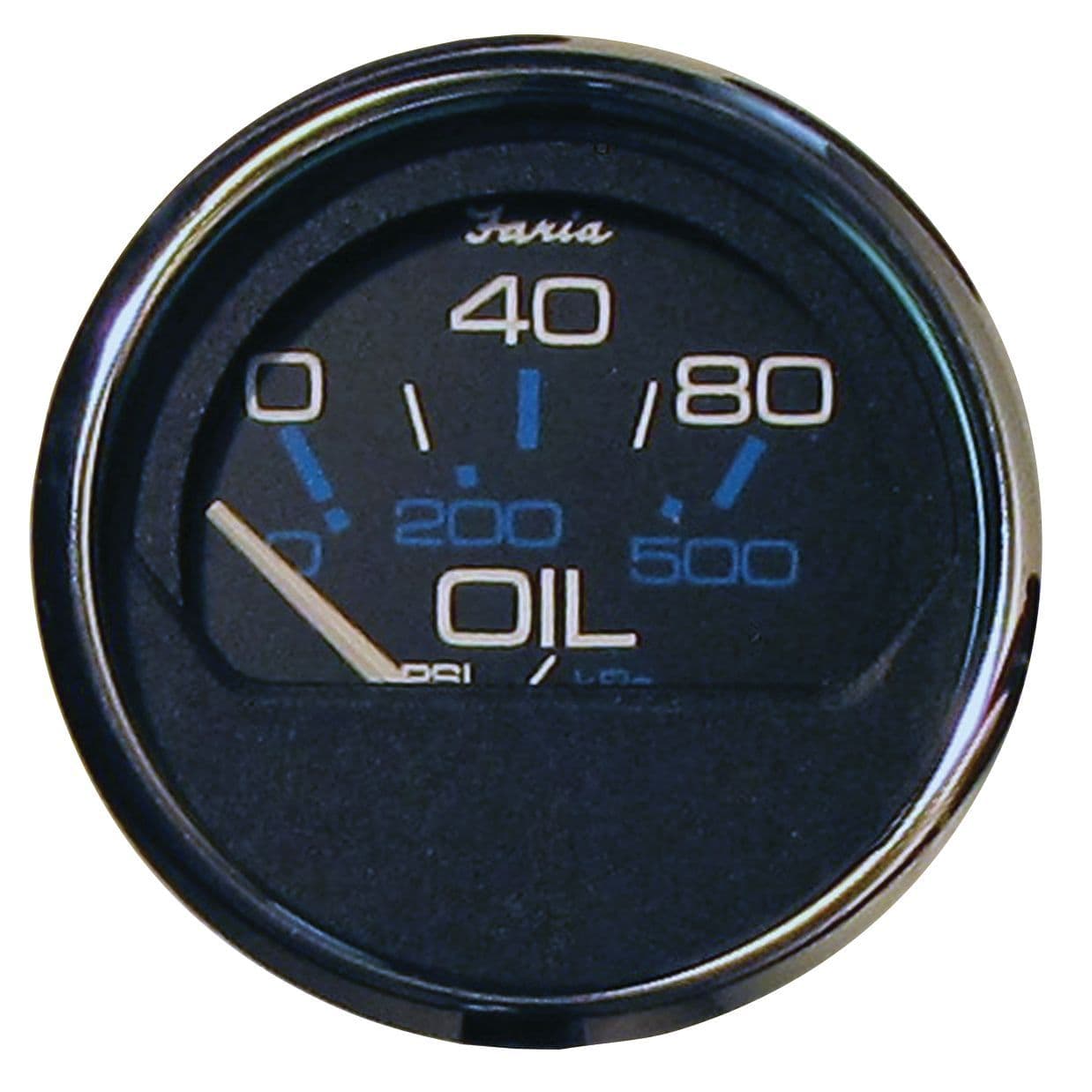 Chesapeake Black Stainless Steel Gauges - Oil Pressure Gauge (80 PSI)