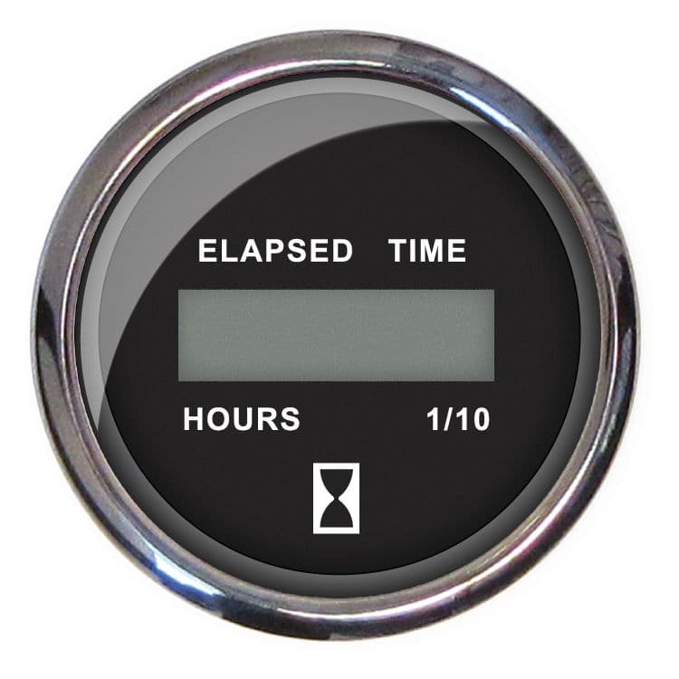 Chesapeake Black Stainless Steel Gauges - Hourmeter (Digital)