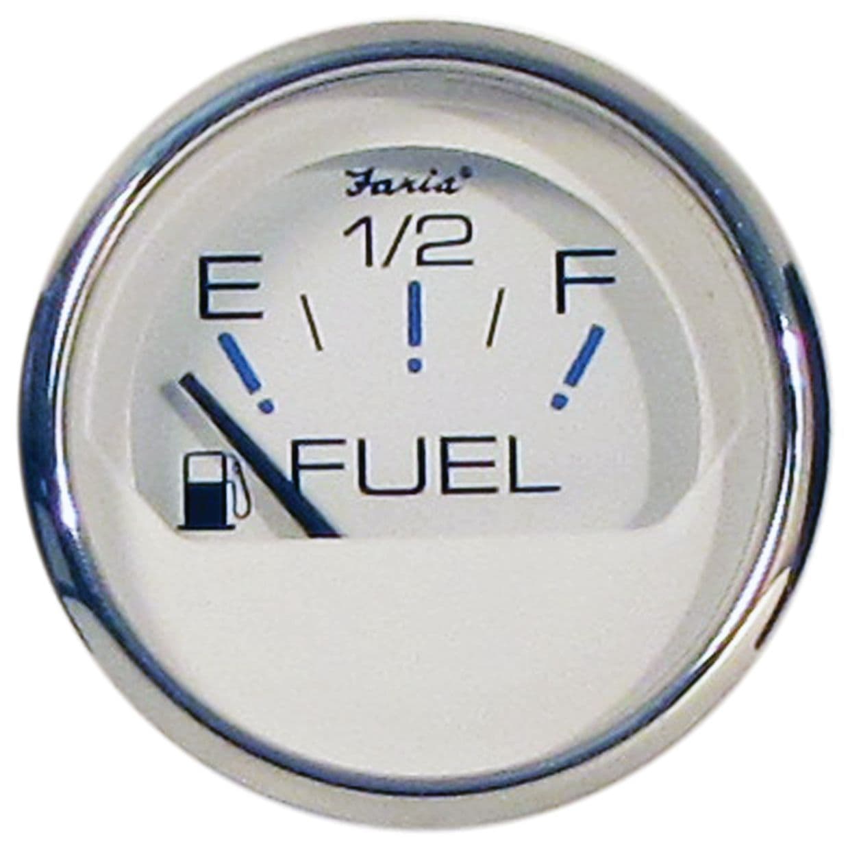 Chesapeake White Stainless Steel Gauges - Fuel Gauge