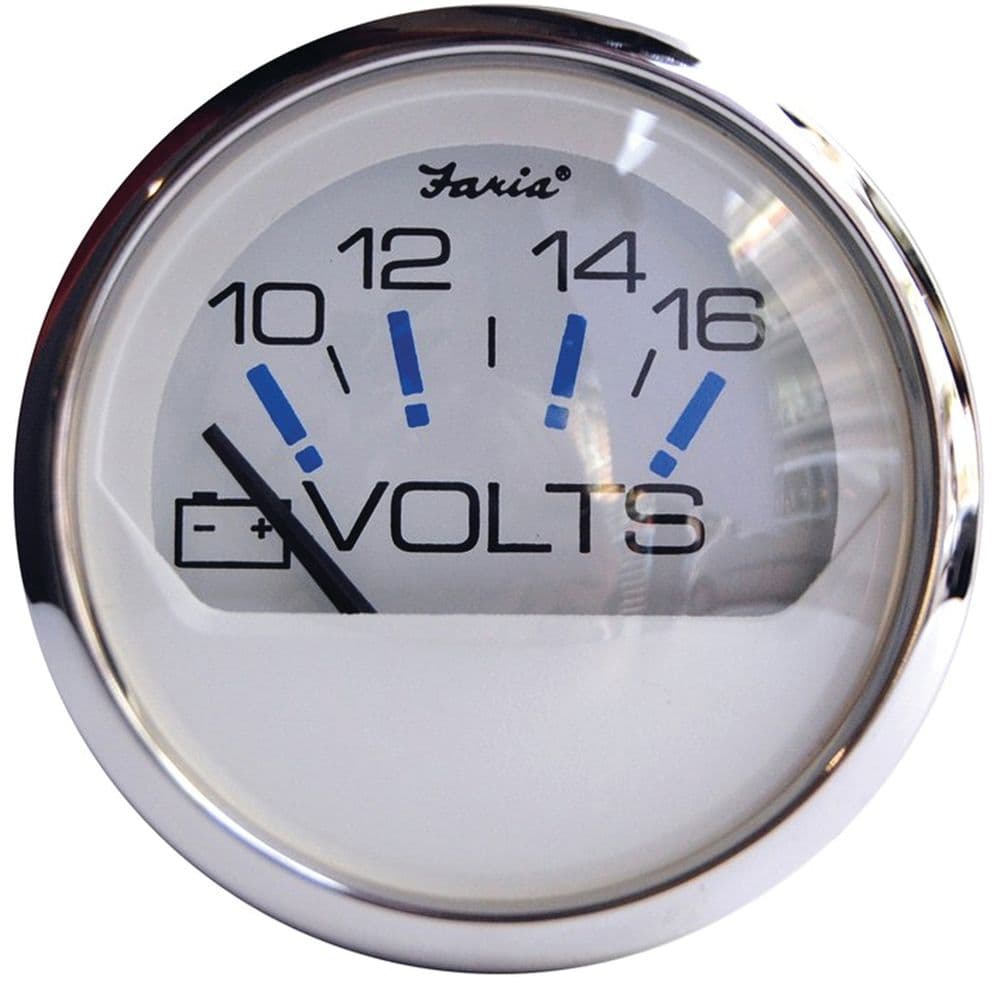 Chesapeake White Stainless Steel Gauges - Voltmeter
