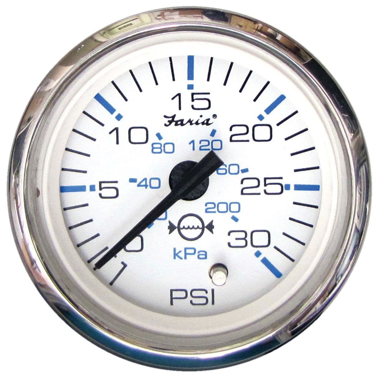 Chesapeake White Stainless Steel Gauges - Water Pressure Gauge Kit (30 PSI)