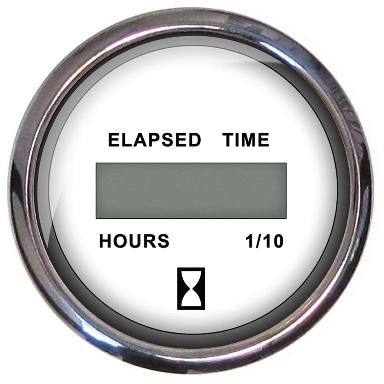 Chesapeake White Stainless Steel Gauges - Hourmeter (Digital)