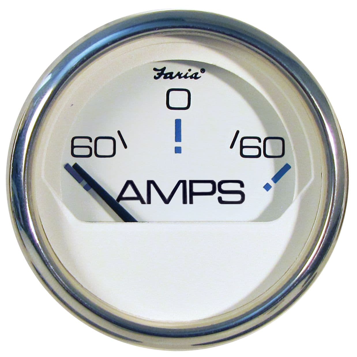 Chesapeake White Stainless Steel Gauges - Ammeter
