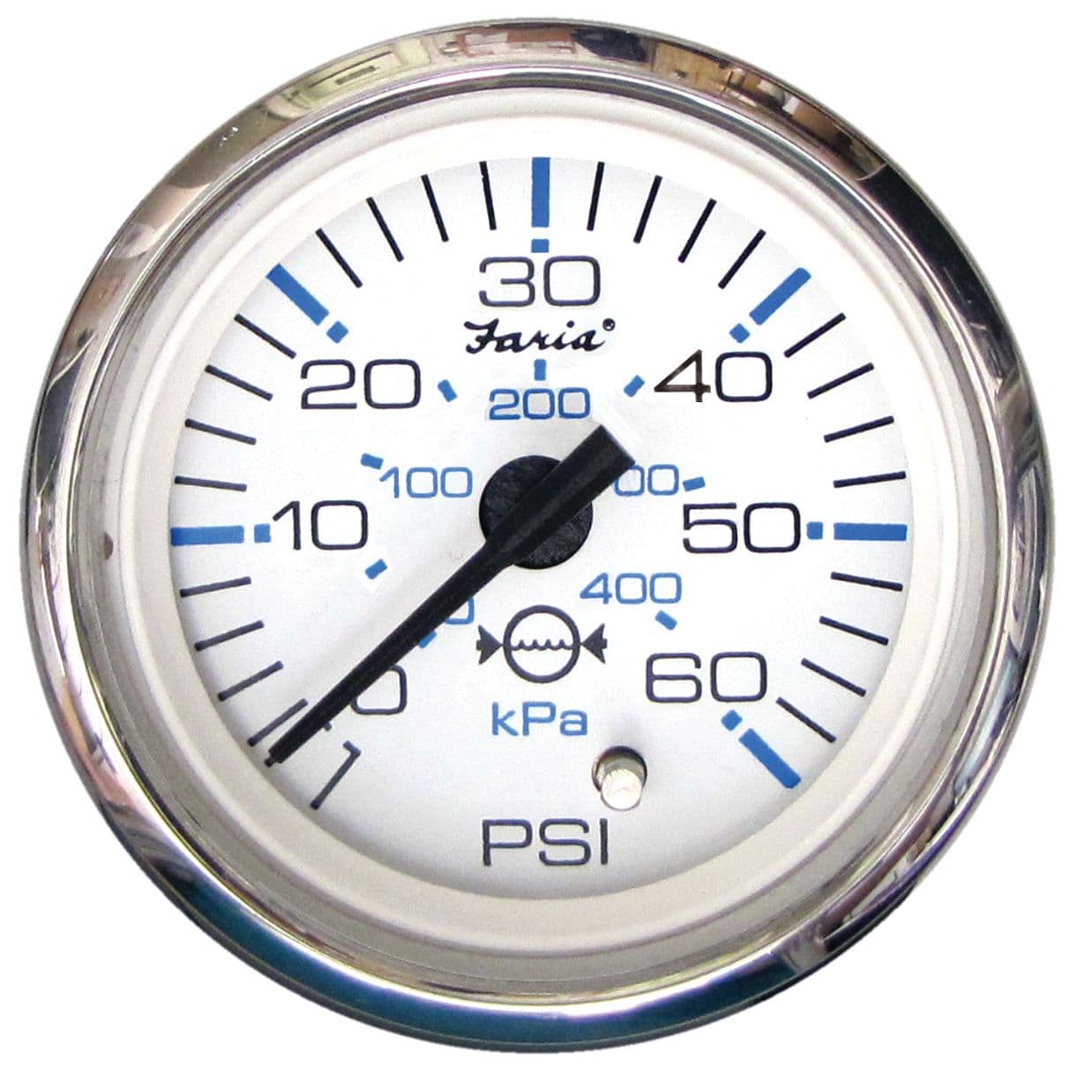 Chesapeake White Stainless Steel Gauges - Water Pressure Gauge Kit (60 PSI)