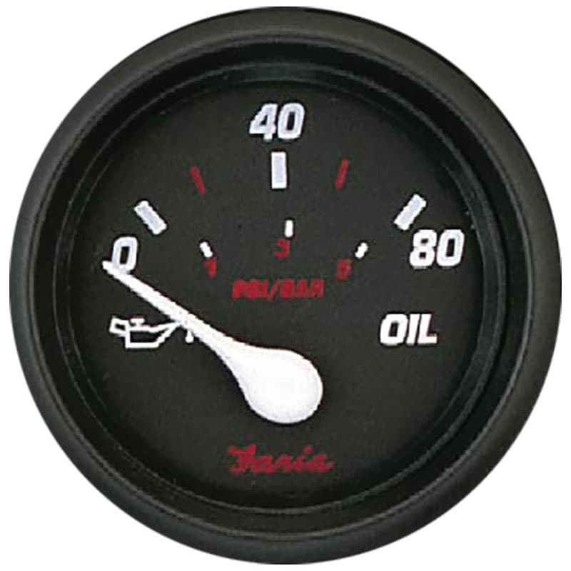 Professional Red Gauges - Oil Pressure Gauge (80 PSI)