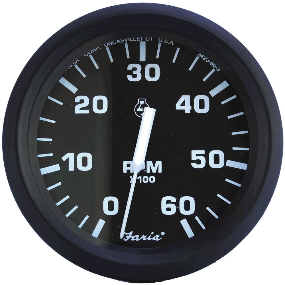 Euro Gauges - Tachometer (Gas, Inboard and I/O, 6,000 RPM)