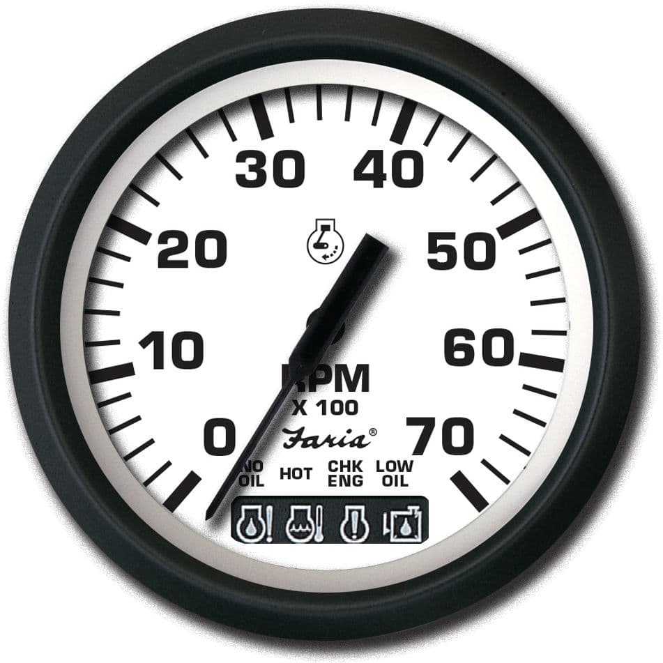 Euro White Gauges - Tachometer, System Check