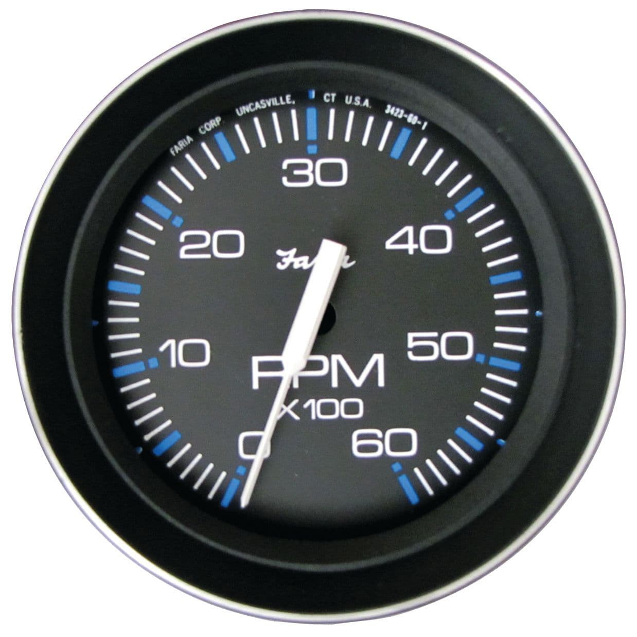 Coral Gauges - Tachometer (Gas, Inboard and I/O, 6,000 RPM)