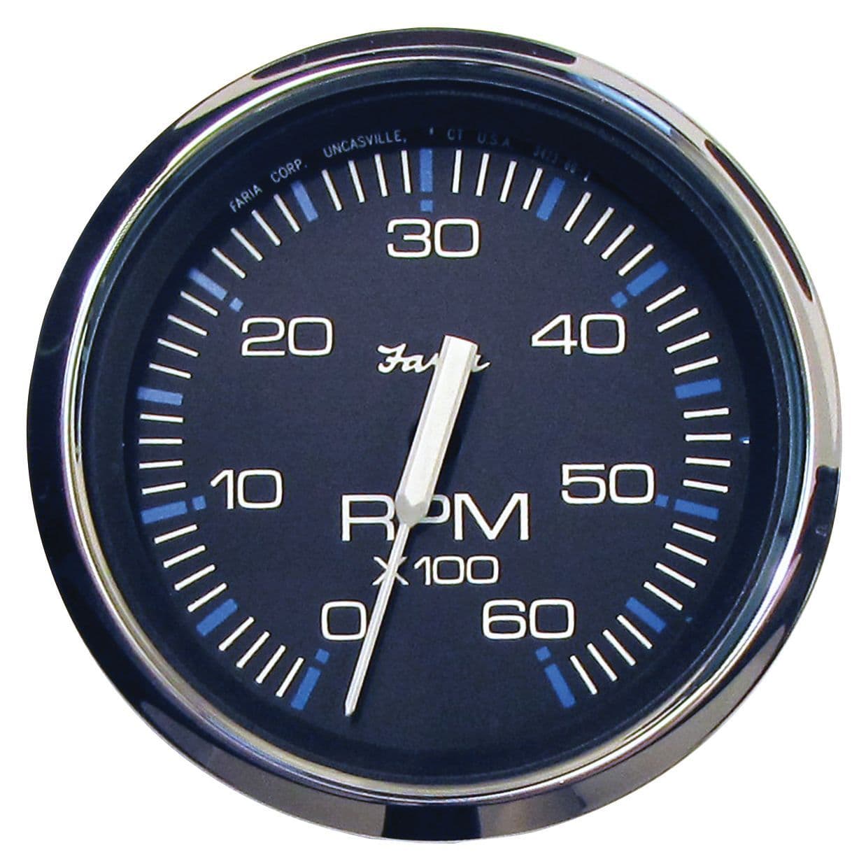 Chesapeake Black Stainless Steel Gauges - Tachometer (Gas, Inboard and I/O, 6,000 RPM)