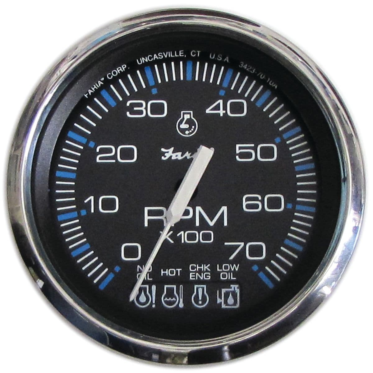Chesapeake Black Stainless Steel Gauges - Tachometer with SystemCheck Indicator