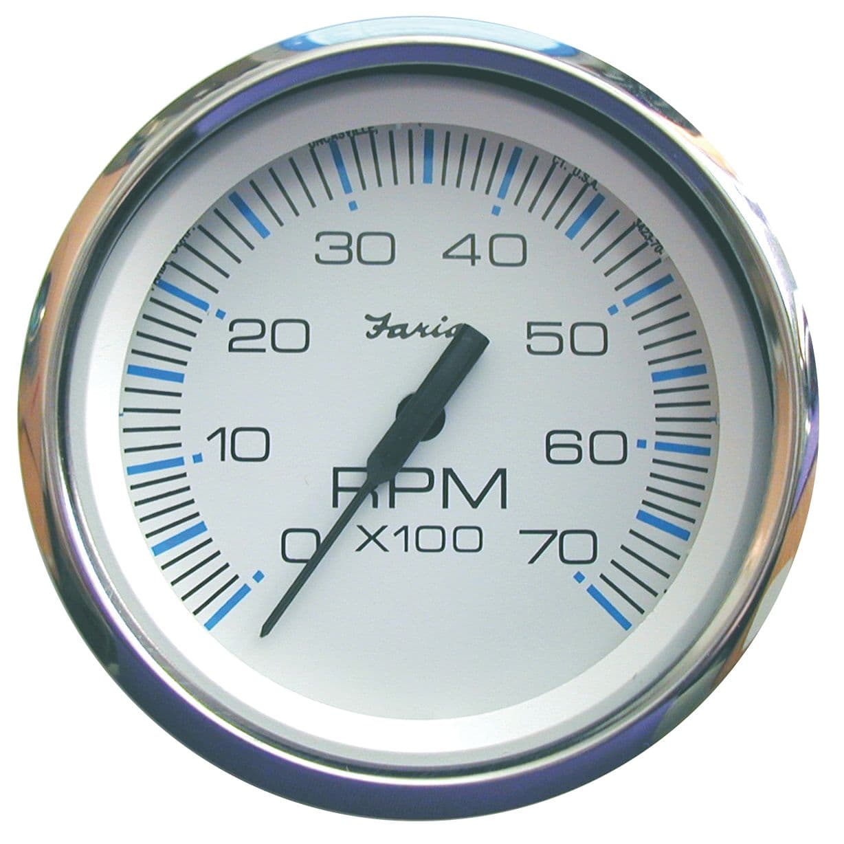 Chesapeake White Stainless Steel Gauges - Tachometer (All Outboard, 7,000 RPM)
