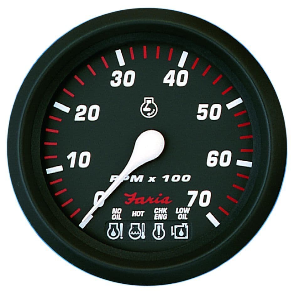 Professional Red Gauges - Tachometer with SystemCheck Indicator